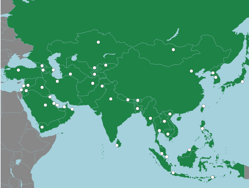 Find All Asian Capitals - Map Quiz Game